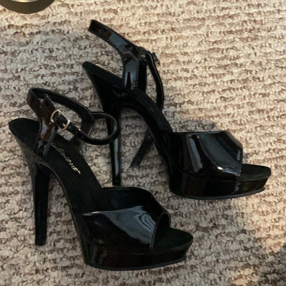 Black Stripper Heels